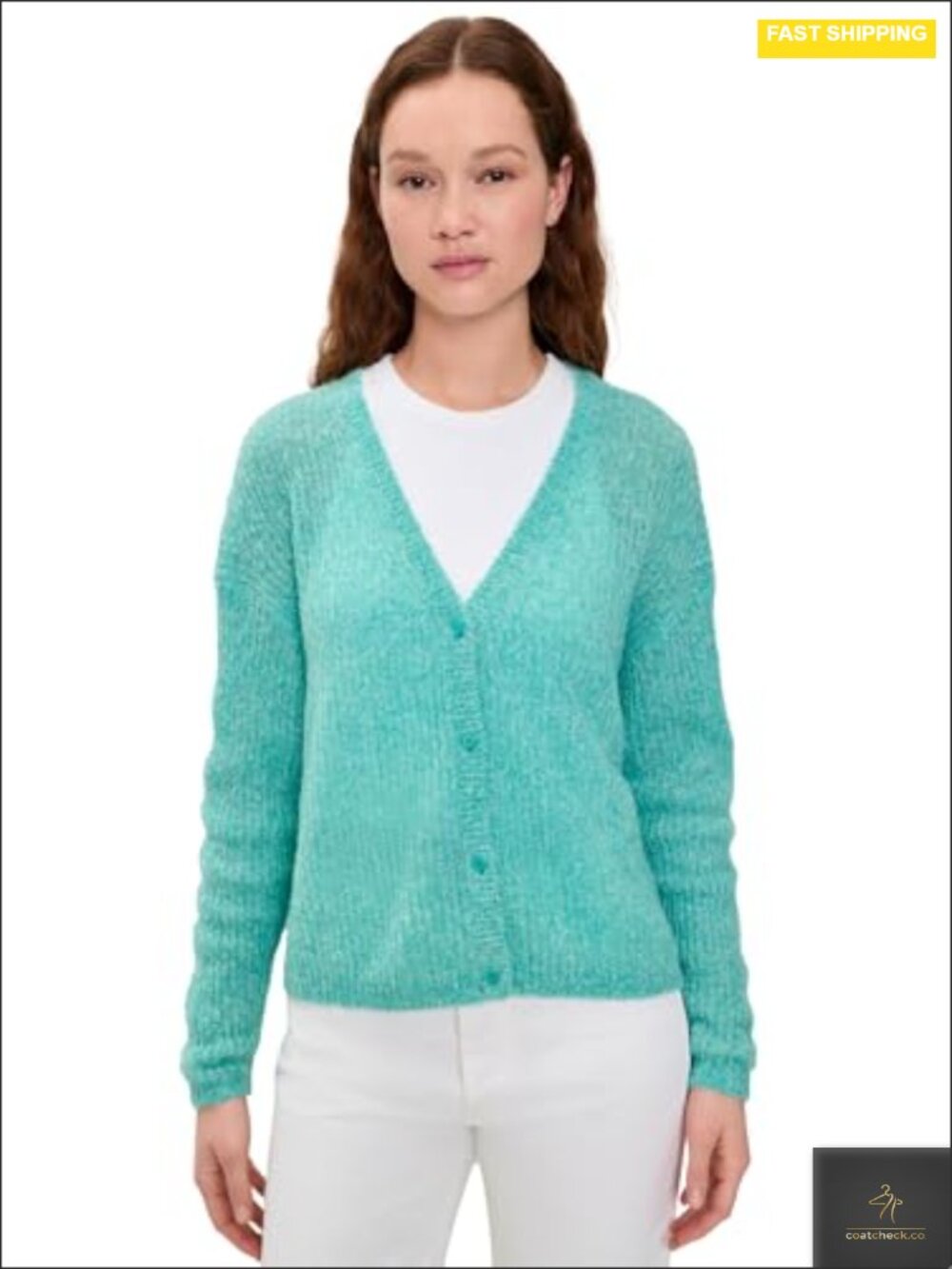Lightweight Stretch Knit V-Neck Button Cardigan Women's Long Sleeve